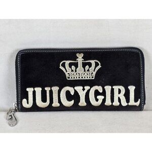 JUICY COUTURE Velvet Zip Around Wallet JUICYGIRL Brown Vintage Y2K